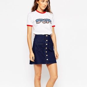 ASOS Skirts - ASOS Denim button front a-line mini skirt ASOS Skirts - ASOS Denim button front a-line mini skirt